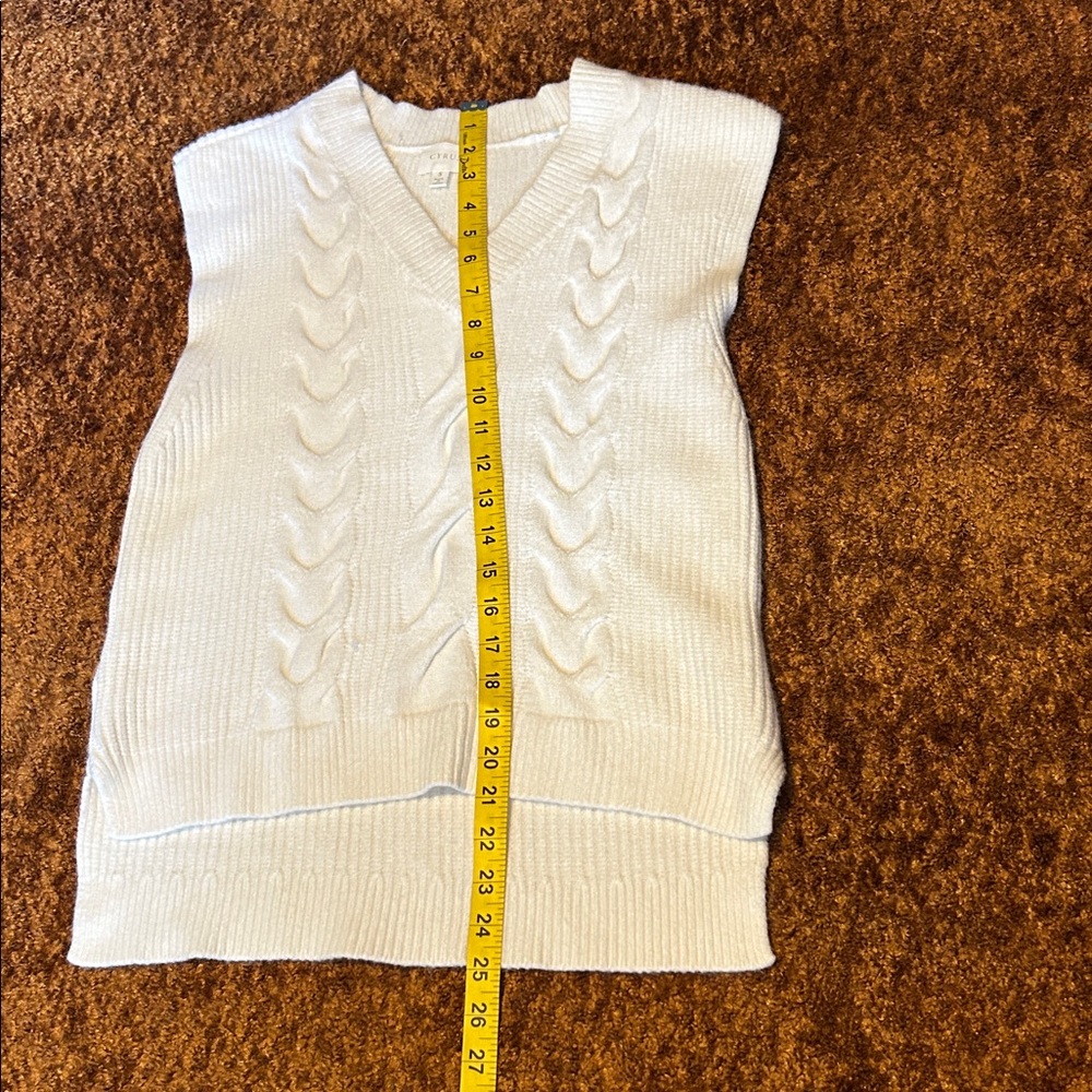 Cyrus Cream Cable Knit Sleeveless Sweater - Picture 2 of 6
